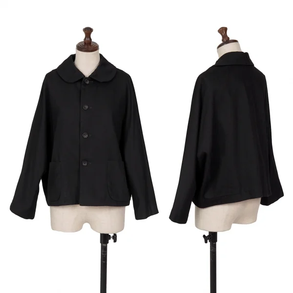 コムコム コムデギャルソンCOMME des GARCONSラウンドカラードルマンショートジャケット 黒M K-126811_001