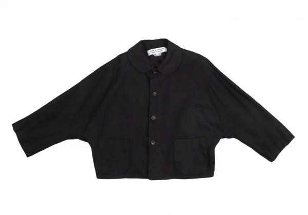コムコム コムデギャルソンCOMME des GARCONSラウンドカラードルマンショートジャケット 黒M K-126811_002