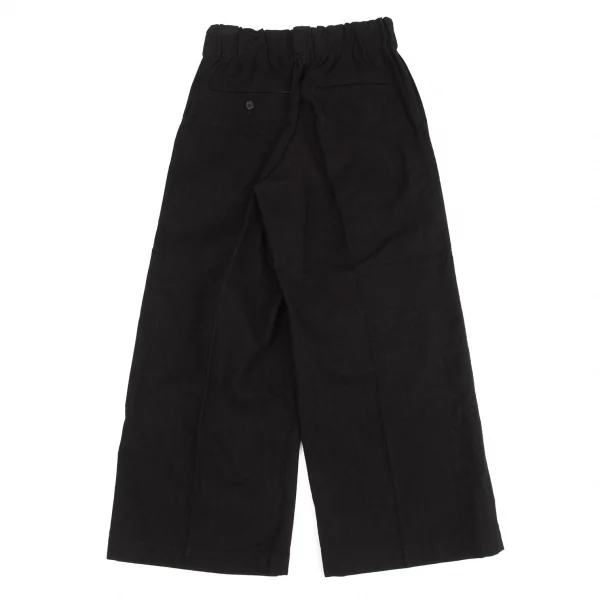 ワイズY's コットンモールスキンシャドーストライプワイドパンツ 黒1 K-126849_007