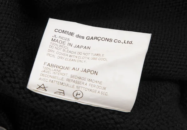 ジュンヤワタナベ コムデギャルソンJUNYA WATANABE COMME des GARCONSウールポンチョニットカーディガン 黒M K-126906_013