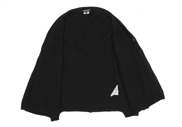 ジュンヤワタナベ コムデギャルソンJUNYA WATANABE COMME des GARCONSウールポンチョニットカーディガン 黒M K-126906_009
