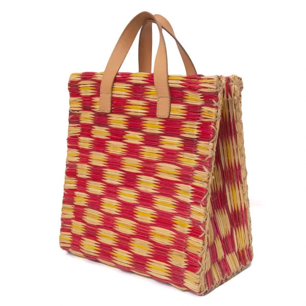 コムコム コムデギャルソン×ヘイマットアトランティカCOMME des GARCONS×HEIMAT-ATLANTICA ストロートートバッグ 赤ナチュラル K-126907_001