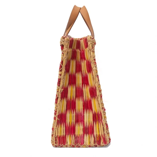 コムコム コムデギャルソン×ヘイマットアトランティカCOMME des GARCONS×HEIMAT-ATLANTICA ストロートートバッグ 赤ナチュラル K-126907_003