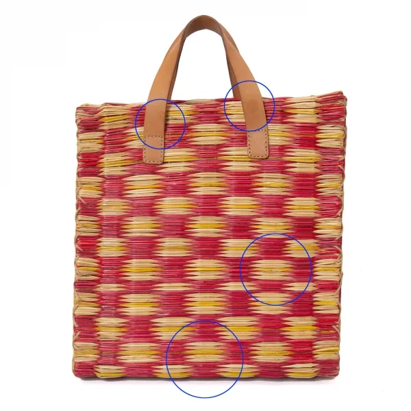 コムコム コムデギャルソン×ヘイマットアトランティカCOMME des GARCONS×HEIMAT-ATLANTICA ストロートートバッグ 赤ナチュラル K-126907_004