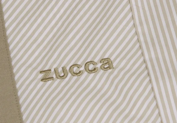 ズッカZUCCA コットンストライプ切替エンブロイダリーワンピース ベージュM K-126909_005