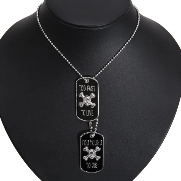 ヴィヴィアンウエストウッドVivienne Westwood ダブルスカルドッグタグネックレス シルバー黒 K-126911_001