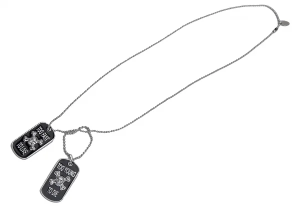 ヴィヴィアンウエストウッドVivienne Westwood ダブルスカルドッグタグネックレス シルバー黒 K-126911_003