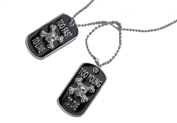 ヴィヴィアンウエストウッドVivienne Westwood ダブルスカルドッグタグネックレス シルバー黒 K-126911_004