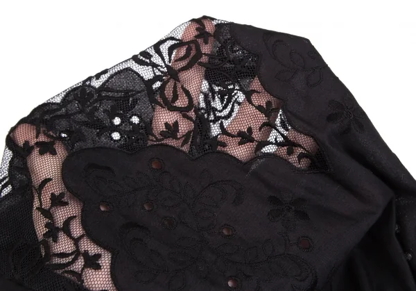 ケイタマルヤマKEITA MARUYAMA レースフリル切替ノースリーブワンピース 黒1 K-126922_012