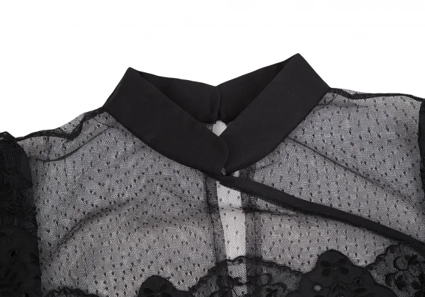 ケイタマルヤマKEITA MARUYAMA レースフリル切替ノースリーブワンピース 黒1 K-126922_004