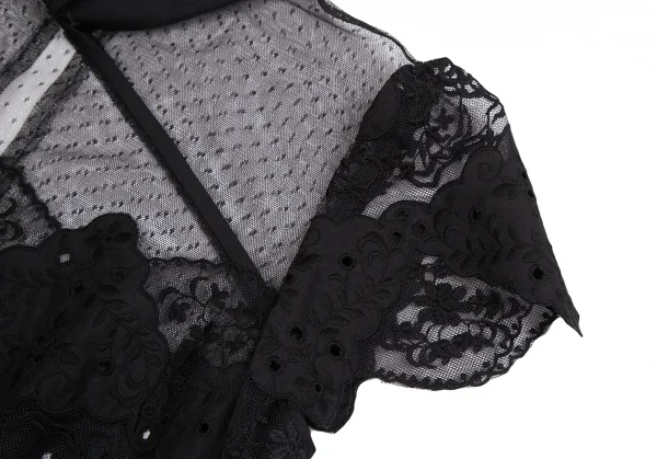 ケイタマルヤマKEITA MARUYAMA レースフリル切替ノースリーブワンピース 黒1 K-126922_005