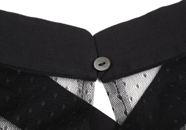 ケイタマルヤマKEITA MARUYAMA レースフリル切替ノースリーブワンピース 黒1 K-126922_009