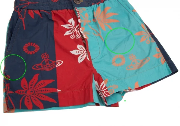 ヴィヴィアンウエストウッド レッドレーベルVivienne Westwood Red Label 切替オーブプリントハーフパンツ マルチ00 K-126954_006