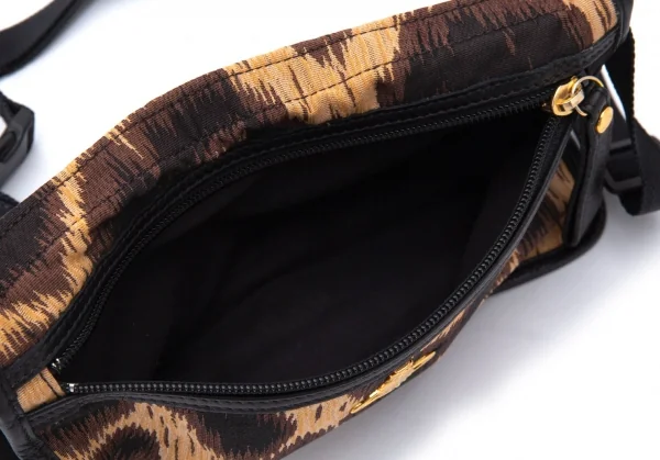 ヴィヴィアンウエストウッドVivienne Westwood オーブレオパードレザーショルダーバッグ 茶ベージュ他 K-126958_003