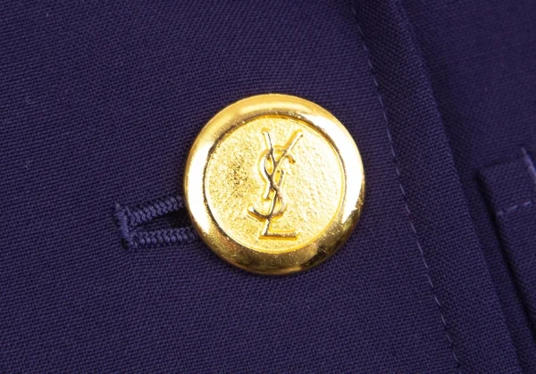 イヴサンローランYves Saint Laurent メタルボタンダブルブレストジャケット 紫M K-126961_010