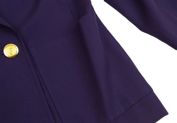 イヴサンローランYves Saint Laurent メタルボタンダブルブレストジャケット 紫M K-126961_011