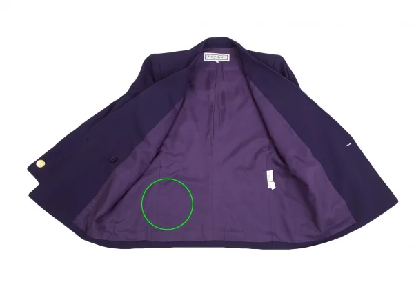 イヴサンローランYves Saint Laurent メタルボタンダブルブレストジャケット 紫M K-126961_013