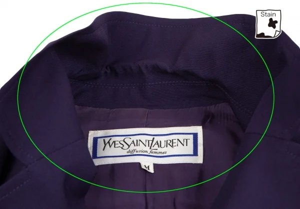 イヴサンローランYves Saint Laurent メタルボタンダブルブレストジャケット 紫M K-126961_004