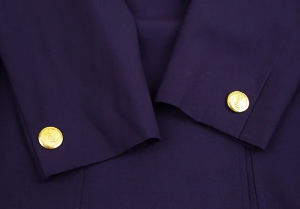 イヴサンローランYves Saint Laurent メタルボタンダブルブレストジャケット 紫M K-126961_007