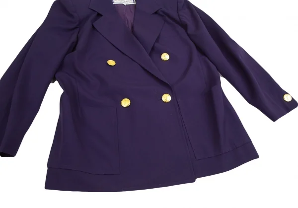 イヴサンローランYves Saint Laurent メタルボタンダブルブレストジャケット 紫M K-126961_009