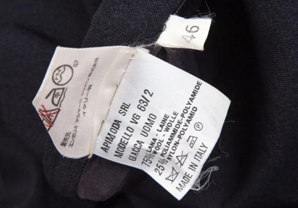 エンポリオアルマーニEMPORIO ARMANI ウール混ダブルブレストジャケット 黒46 K-126976_018