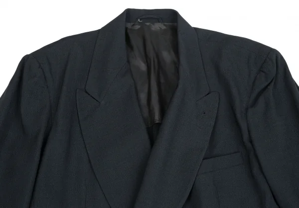 エンポリオアルマーニEMPORIO ARMANI ウール混ダブルブレストジャケット 黒46 K-126976_002