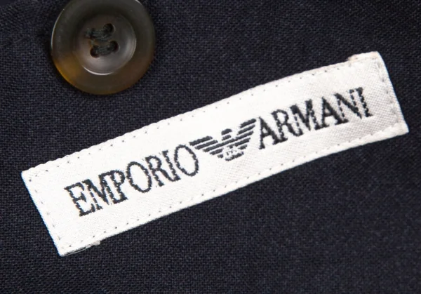 エンポリオアルマーニEMPORIO ARMANI ウール混ダブルブレストジャケット 黒46 K-126976_020