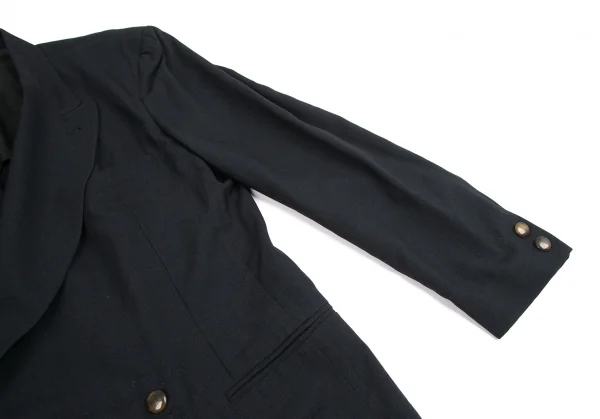 エンポリオアルマーニEMPORIO ARMANI ウール混ダブルブレストジャケット 黒46 K-126976_006