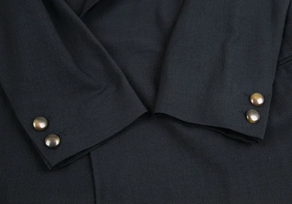 エンポリオアルマーニEMPORIO ARMANI ウール混ダブルブレストジャケット 黒46 K-126976_007