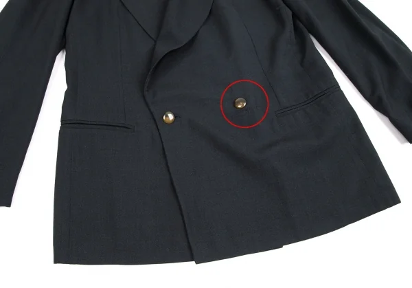 エンポリオアルマーニEMPORIO ARMANI ウール混ダブルブレストジャケット 黒46 K-126976_009