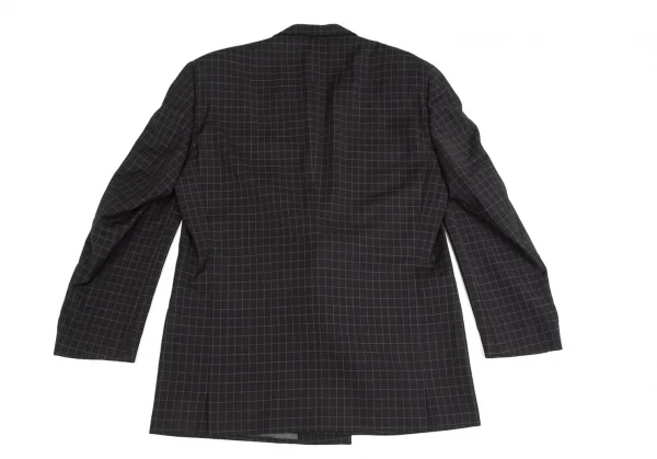 ジャンニヴェルサーチGIANNI VERSACE グラフチェックメデューサボタンダブルジャケット 黒L位 K-126977_015