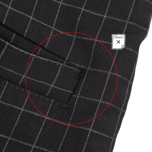 ジャンニヴェルサーチGIANNI VERSACE グラフチェックタックパンツ 黒L位 K-126978_011