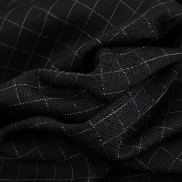 ジャンニヴェルサーチGIANNI VERSACE グラフチェックタックパンツ 黒L位 K-126978_013