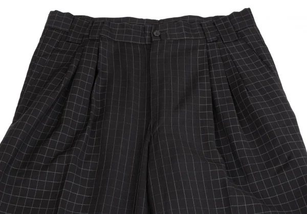 ジャンニヴェルサーチGIANNI VERSACE グラフチェックタックパンツ 黒L位 K-126978_002