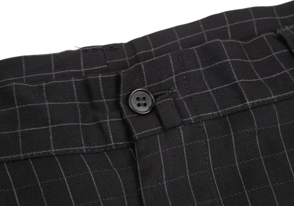 ジャンニヴェルサーチGIANNI VERSACE グラフチェックタックパンツ 黒L位 K-126978_003