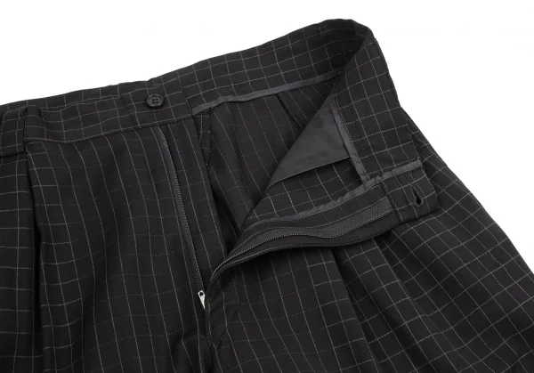 ジャンニヴェルサーチGIANNI VERSACE グラフチェックタックパンツ 黒L位 K-126978_004