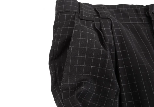 ジャンニヴェルサーチGIANNI VERSACE グラフチェックタックパンツ 黒L位 K-126978_005
