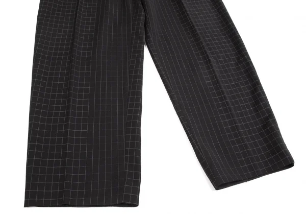 ジャンニヴェルサーチGIANNI VERSACE グラフチェックタックパンツ 黒L位 K-126978_006