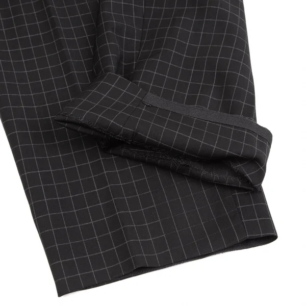ジャンニヴェルサーチGIANNI VERSACE グラフチェックタックパンツ 黒L位 K-126978_007