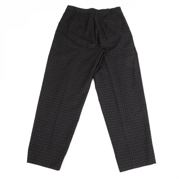 ジャンニヴェルサーチGIANNI VERSACE グラフチェックタックパンツ 黒L位 K-126978_008