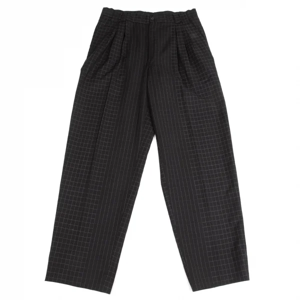 ジャンニヴェルサーチGIANNI VERSACE グラフチェックセットアップスーツ 黒L位 K-126979_014