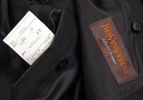 イヴサンローランYves Saint Laurent diffusion hommes  ウールダブルブレスト 黒L位 K-126980_017