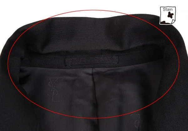 イヴサンローランYves Saint Laurent diffusion hommes  ウールダブルブレスト 黒L位 K-126980_003