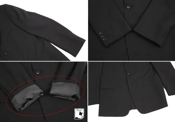 ヨウジヤマモト ダーバンYohji Yamamoto DURBAN A.A.R ウールセットアップスーツ チャコールグレーXL K-126991_004