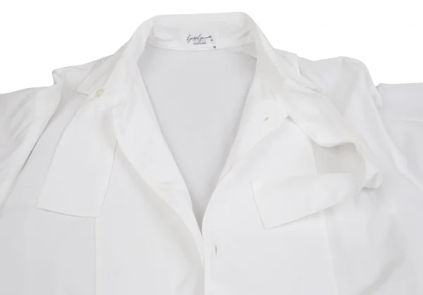 ヨウジヤマモト プールオムYohji Yamamoto POUR HOMMEストールカラーロングプルオーバーシャツ 白M K-126996_010