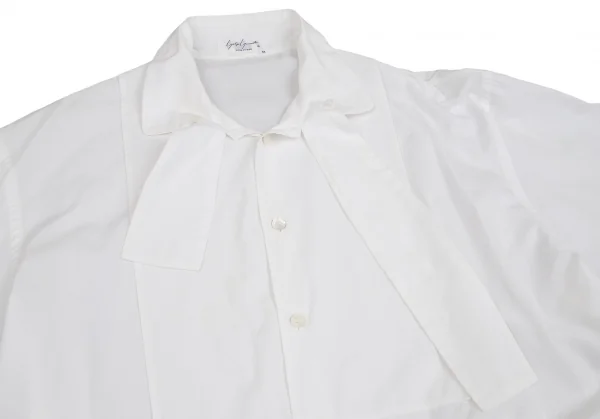 ヨウジヤマモト プールオムYohji Yamamoto POUR HOMMEストールカラーロングプルオーバーシャツ 白M K-126996_005