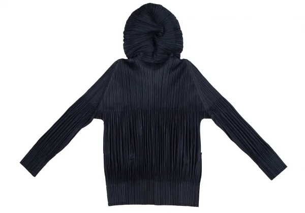 プリーツプリーズPLEATS PLEASE 消しプリーツダブルジップフードパーカー 紺3 K-127030_012