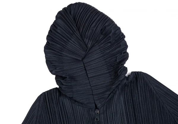 プリーツプリーズPLEATS PLEASE 消しプリーツダブルジップフードパーカー 紺3 K-127030_004