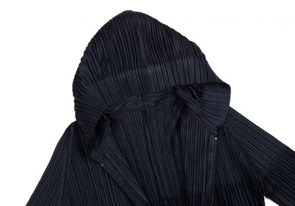 プリーツプリーズPLEATS PLEASE 消しプリーツダブルジップフードパーカー 紺3 K-127030_005