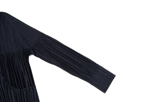 プリーツプリーズPLEATS PLEASE 消しプリーツダブルジップフードパーカー 紺3 K-127030_006